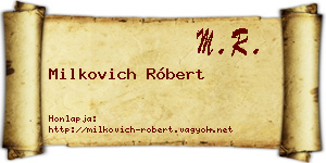 Milkovich Róbert névjegykártya