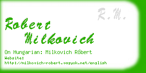 robert milkovich business card