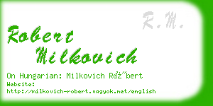 robert milkovich business card